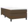 Cama box spring con colchón tela marrón oscuro 90x190 cm de vidaXL, Camas y somieres - Ref: Foro24-3144386, Precio: 272,73 €,...