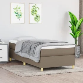 Box spring bed with taupe gray fabric mattress 90x190 cm by vidaXL, Beds and slatted bases - Ref: Foro24-3144486, Price: 304,...