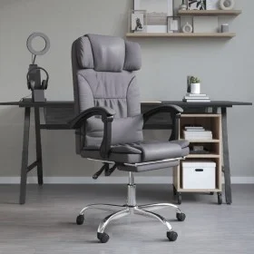 Silla de oficina reclinable masaje cuero sintético gris de vidaXL, Sillas de oficina - Ref: Foro24-349745, Precio: 131,48 €, ...