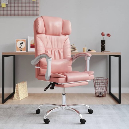 Silla de oficina reclinable masaje cuero sintético rosa de vidaXL, Sillas de oficina - Ref: Foro24-349747, Precio: 139,63 €, ...