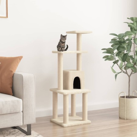 Rascador para gatos con postes de sisal crema 105 cm de vidaXL, Mobiliario para gatos - Ref: Foro24-171466, Precio: 44,44 €, ...