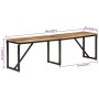 Banco de madera maciza de mango 160x35x46 cm de vidaXL, Bancos para recibidores y almacenamiento - Ref: Foro24-351683, Precio...