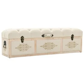 Solid fir wood and fabric storage bench 110 cm by vidaXL, Benches for halls and storage - Ref: Foro24-339296, Price: 188,69 €...