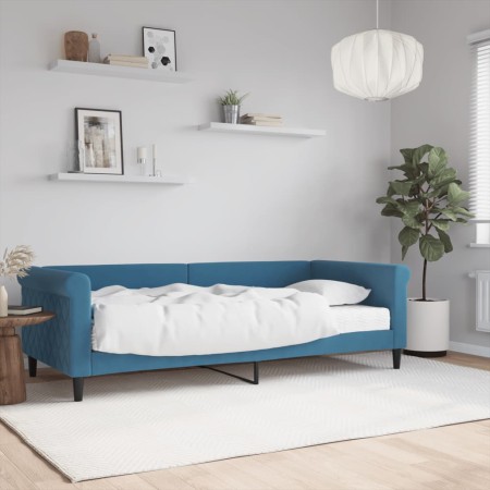 Sofá cama con colchón terciopelo azul 90x200 cm de vidaXL, Camas y somieres - Ref: Foro24-3197746, Precio: 315,94 €, Descuent...