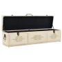 Solid fir wood and fabric storage bench 110 cm by vidaXL, Benches for halls and storage - Ref: Foro24-339296, Price: 188,69 €...