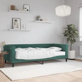 Sofa bed with dark green velvet mattress 90x200 cm by vidaXL, Beds and slatted bases - Ref: Foro24-3197749, Price: 332,97 €, ...