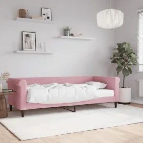 Sofa bed with pink velvet mattress 80x200 cm by vidaXL, Beds and slatted bases - Ref: Foro24-3197743, Price: 312,70 €, Discou...