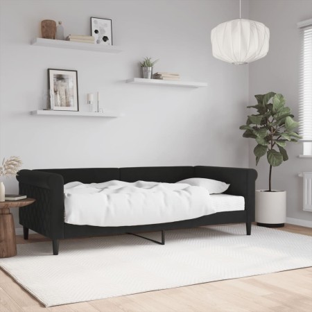 Sofá cama con colchón terciopelo negro 90x190 cm de vidaXL, Camas y somieres - Ref: Foro24-3197762, Precio: 309,35 €, Descuen...