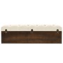 Banco de almacenaje madera maciza de abeto y tela 110 cm de vidaXL, Bancos para recibidores y almacenamiento - Ref: Foro24-33...