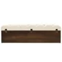 Solid fir wood and fabric storage bench 110 cm by vidaXL, Benches for halls and storage - Ref: Foro24-339296, Price: 188,69 €...