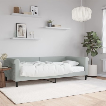 Sofá cama con colchón terciopelo gris claro 100x200 cm de vidaXL, Camas y somieres - Ref: Foro24-3197754, Precio: 344,12 €, D...