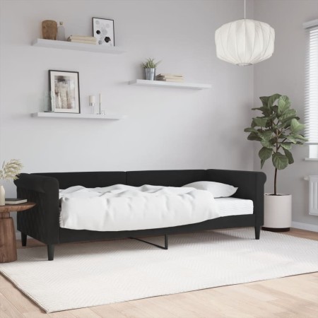 Sofá cama con colchón terciopelo negro 80x200 cm de vidaXL, Camas y somieres - Ref: Foro24-3197744, Precio: 317,54 €, Descuen...