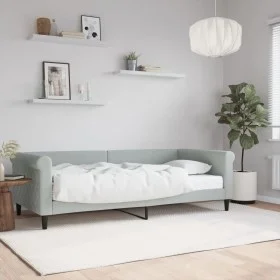 Sofá cama con colchón terciopelo gris claro 90x200 cm de vidaXL, Camas y somieres - Ref: Foro24-3197747, Precio: 330,50 €, De...