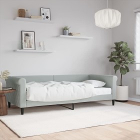 Sofá cama con colchón terciopelo gris claro 90x200 cm de vidaXL, Camas y somieres - Ref: Foro24-3197747, Precio: 322,45 €, De...