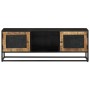 Mueble de TV madera maciza de mango y hierro 110x30x40 cm de vidaXL, Muebles TV - Ref: Foro24-353889, Precio: 237,28 €, Descu...