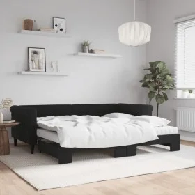 Trundle sofa bed with black velvet mattress 90x200 cm by vidaXL, Beds and slatted bases - Ref: Foro24-3197799, Price: 447,10 ...