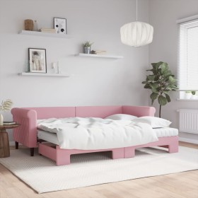 Sofá cama nido con colchón terciopelo rosa 80x200 cm de vidaXL, Camas y somieres - Ref: Foro24-3197791, Precio: 427,21 €, Des...
