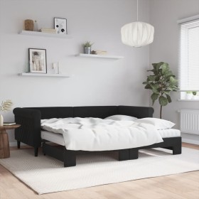 Sofá cama nido con colchón terciopelo negro 90x190 cm de vidaXL, Camas y somieres - Ref: Foro24-3197810, Precio: 413,31 €, De...