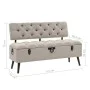 Storage bench with cream fabric backrest 110 cm by vidaXL, Benches for halls and storage - Ref: Foro24-339298, Price: 226,16 ...