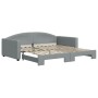 Sofá cama nido tela gris claro 100x200 cm de vidaXL, Camas y somieres - Ref: Foro24-3197193, Precio: 259,44 €, Descuento: %