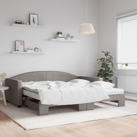Sofá cama nido con colchón tela gris taupe 100x200 cm de vidaXL, Camas y somieres - Ref: Foro24-3197214, Precio: 439,86 €, De...