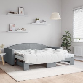 Sofá cama nido con colchón tela gris claro 90x190 cm de vidaXL, Camas y somieres - Ref: Foro24-3197216, Precio: 407,90 €, Des...