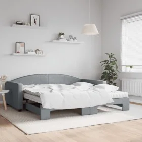 Sofá cama nido con colchón tela gris claro 100x200 cm de vidaXL, Camas y somieres - Ref: Foro24-3197211, Precio: 428,53 €, De...
