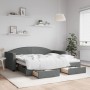 Sofá cama nido con cajones tela gris oscuro 90x190 cm de vidaXL, Camas y somieres - Ref: Foro24-3197235, Precio: 289,09 €, De...