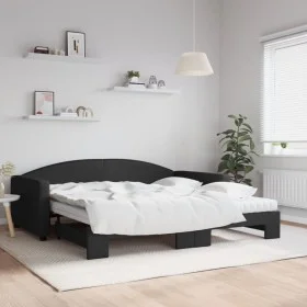 Sofá cama nido con colchón tela negro 100x200 cm de vidaXL, Camas y somieres - Ref: Foro24-3197213, Precio: 430,07 €, Descuen...