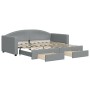 Sofá cama nido con cajones tela gris claro 90x190 cm de vidaXL, Camas y somieres - Ref: Foro24-3197234, Precio: 282,41 €, Des...
