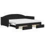 Sofá cama nido con cajones tela negro 90x190 cm de vidaXL, Camas y somieres - Ref: Foro24-3197254, Precio: 449,13 €, Descuent...