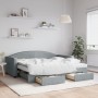 Sofá cama nido con cajones tela gris claro 90x190 cm de vidaXL, Camas y somieres - Ref: Foro24-3197252, Precio: 444,35 €, Des...
