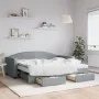 Trundle sofa bed with drawers light gray fabric 90x190 cm by vidaXL, Beds and slatted bases - Ref: Foro24-3197252, Price: 430...