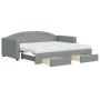 Sofá cama nido con cajones tela gris claro 90x190 cm de vidaXL, Camas y somieres - Ref: Foro24-3197252, Precio: 444,35 €, Des...