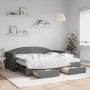 Sofá cama nido con cajones tela gris oscuro 90x190 cm de vidaXL, Camas y somieres - Ref: Foro24-3197253, Precio: 450,75 €, De...