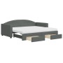 Sofá cama nido con cajones tela gris oscuro 90x190 cm de vidaXL, Camas y somieres - Ref: Foro24-3197253, Precio: 450,75 €, De...