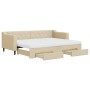 Sofá cama nido con cajones tela color crema 80x200 cm de vidaXL, Camas y somieres - Ref: Foro24-3197479, Precio: 455,43 €, De...