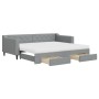 Sofá cama nido con cajones tela gris claro 90x200 cm de vidaXL, Camas y somieres - Ref: Foro24-3197480, Precio: 480,15 €, Des...