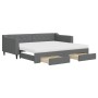 Sofá cama nido con cajones tela gris oscuro 90x200 cm de vidaXL, Camas y somieres - Ref: Foro24-3197481, Precio: 485,68 €, De...