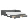 Sofá cama nido con cajones tela gris oscuro 100x200 cm de vidaXL, Camas y somieres - Ref: Foro24-3197486, Precio: 472,66 €, D...