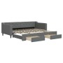 Sofá cama nido con cajones tela gris oscuro 90x200 cm de vidaXL, Camas y somieres - Ref: Foro24-3197463, Precio: 295,30 €, De...