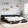 Sofá cama nido con cajones tela negro 90x200 cm de vidaXL, Camas y somieres - Ref: Foro24-3197464, Precio: 293,99 €, Descuent...