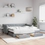 Sofá cama nido con cajones tela gris claro 90x190 cm de vidaXL, Camas y somieres - Ref: Foro24-3197490, Precio: 447,75 €, Des...