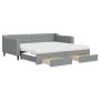 Sofá cama nido con cajones tela gris claro 90x190 cm de vidaXL, Camas y somieres - Ref: Foro24-3197490, Precio: 447,75 €, Des...