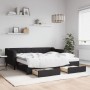 Sofá cama nido con cajones tela negro 90x190 cm de vidaXL, Camas y somieres - Ref: Foro24-3197492, Precio: 447,23 €, Descuent...