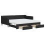 Sofá cama nido con cajones tela negro 90x190 cm de vidaXL, Camas y somieres - Ref: Foro24-3197492, Precio: 447,23 €, Descuent...