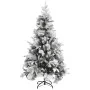 Árbol de Navidad con nieve flocada y piñas PVC y PE 195 cm de vidaXL, Arboles de navidad - Ref: Foro24-340531, Precio: 227,37...