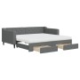 Sofá cama nido con cajones tela gris oscuro 90x190 cm de vidaXL, Camas y somieres - Ref: Foro24-3197491, Precio: 457,67 €, De...