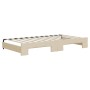 Sofá cama nido con cajones tela color crema 100x200 cm de vidaXL, Camas y somieres - Ref: Foro24-3197471, Precio: 301,99 €, D...