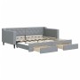 Sofá cama nido con cajones tela gris claro 90x190 cm de vidaXL, Camas y somieres - Ref: Foro24-3197472, Precio: 286,65 €, Des...